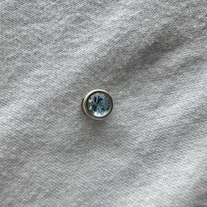 Sterling Silver Round Cut Blue Gemstone Necklace Pendant